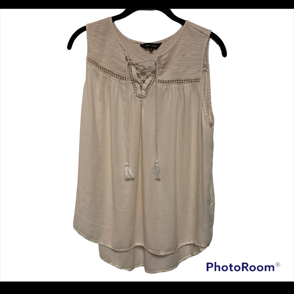 NEW LOOK Girls Semi Sheer Sleeveless Blouse.